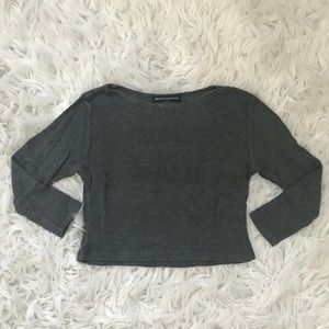 Brandy Melville Grey Crop Tee